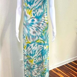 Tommy Bahama Teal and Yellow Floral Dress